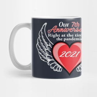 7th Anniversary pandemic 2021 winged heart Mug